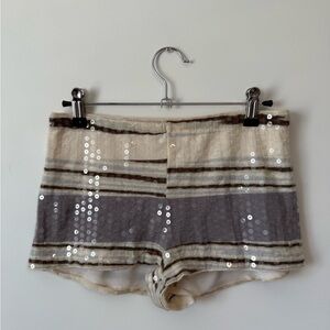 Missoni Mini Shorts, Cashmere and Silk, Striped Sequin Bike Shorts